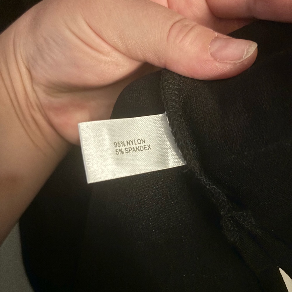 Boston Proper Beyond Travel Black Square-Neck Women's Top - 3/4 Sleeve, Peplum - Picture 3 of 5